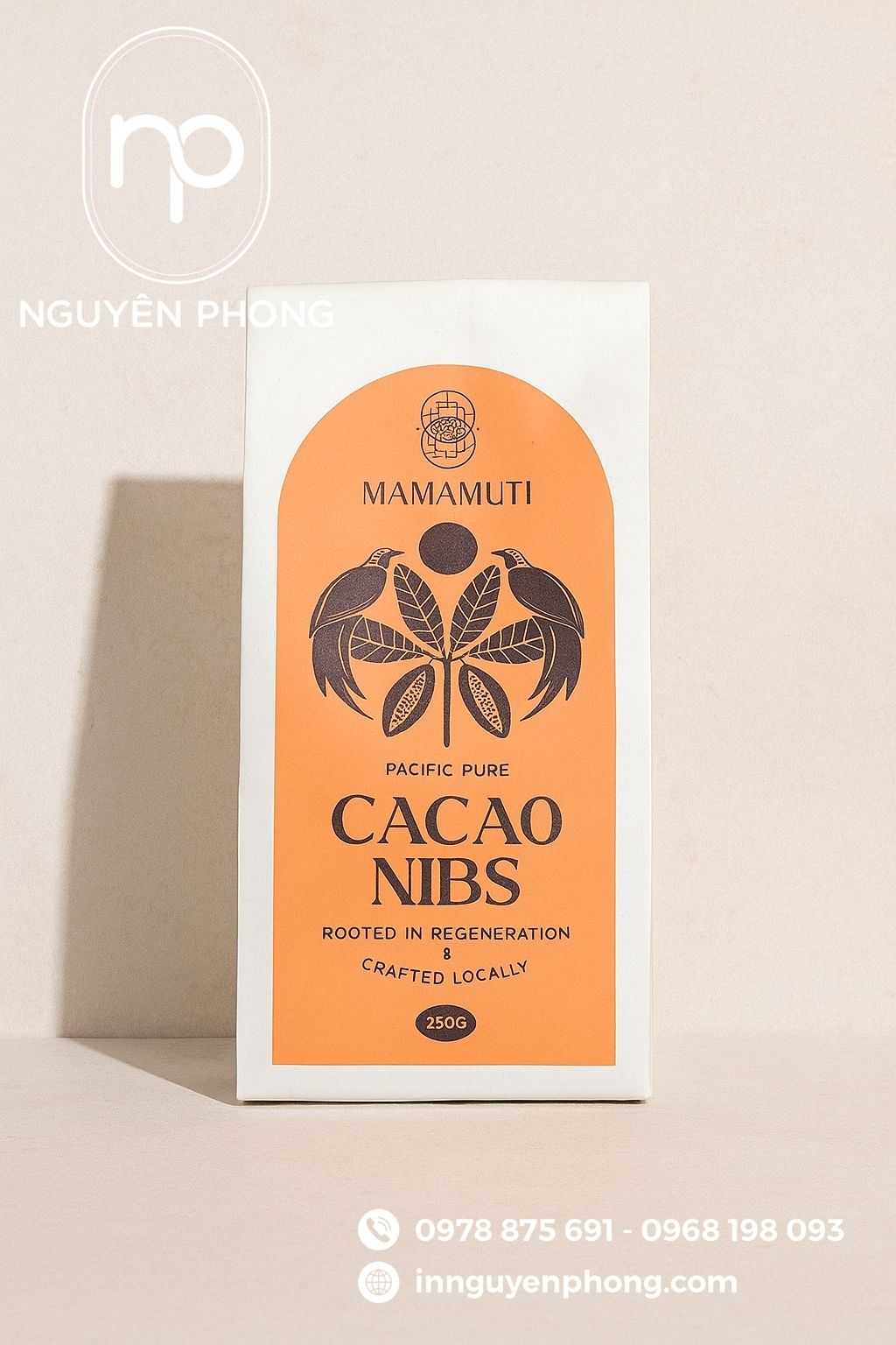 Mẫu hộp giấy đựng bột cacao in đẹp 